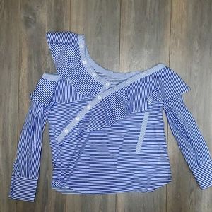 Striped off the shoulder shirt